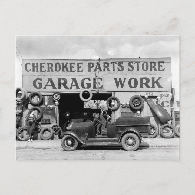 Carte Postale Magasin de pièces Cherokee, 1936 (Devant)