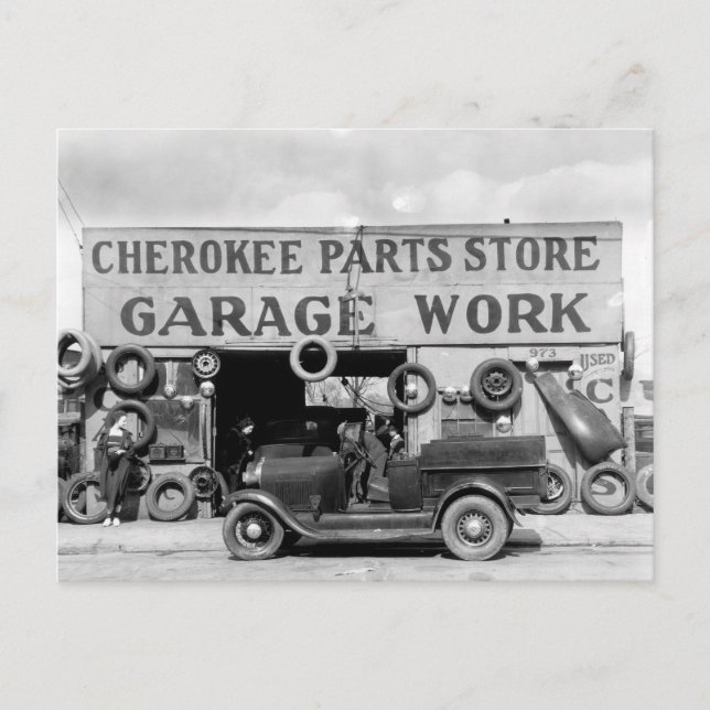 Carte Postale Magasin de pièces Cherokee, 1936 (Devant)