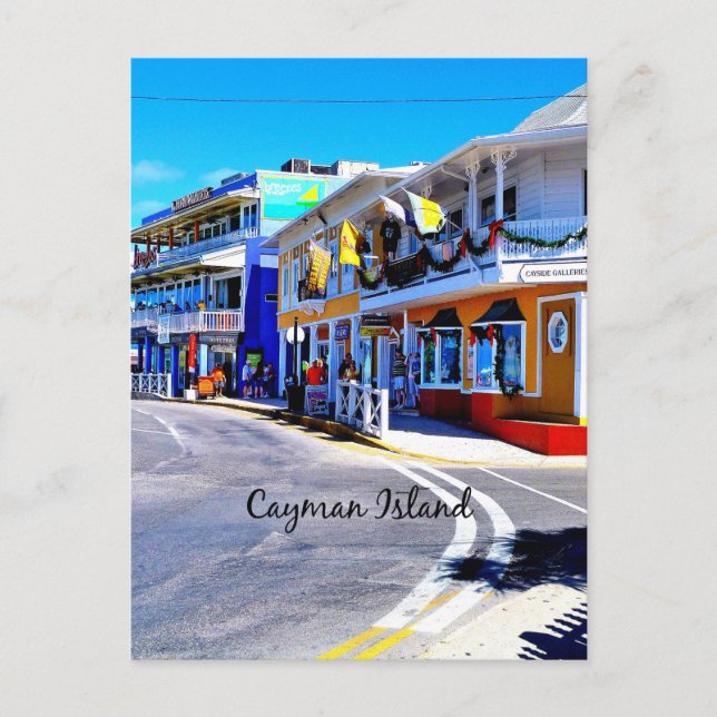 Carte Postale Magasins colorful des îles Cayman (Devant)