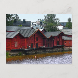 Carte Postale Magasins rouges en Porvoo, Finlande