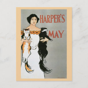 Carte Postale Magazine d'art nouveau vintage Harper Mai