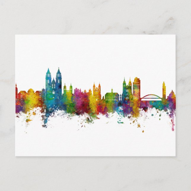 Carte Postale Magdeburg Allemagne Skyline (Devant)
