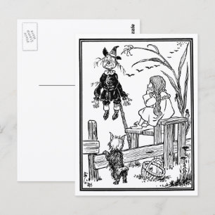Carte Postale Mage de l'Oz vintage, Dorothy Toto rencontre l'épo