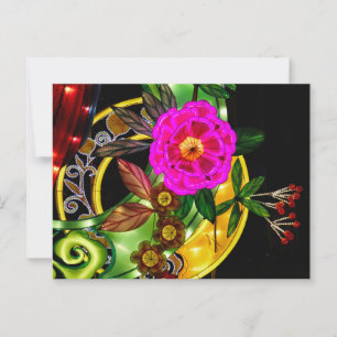 Carte Postale Magenta & Gold enchanteurs
