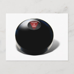 Carte Postale Magic 8 Ball dit, "Outlook est bon"