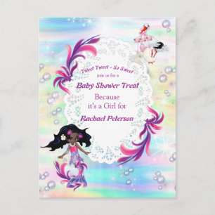 Carte Postale Magical Rainbow Baby Mermaids Fête Douche