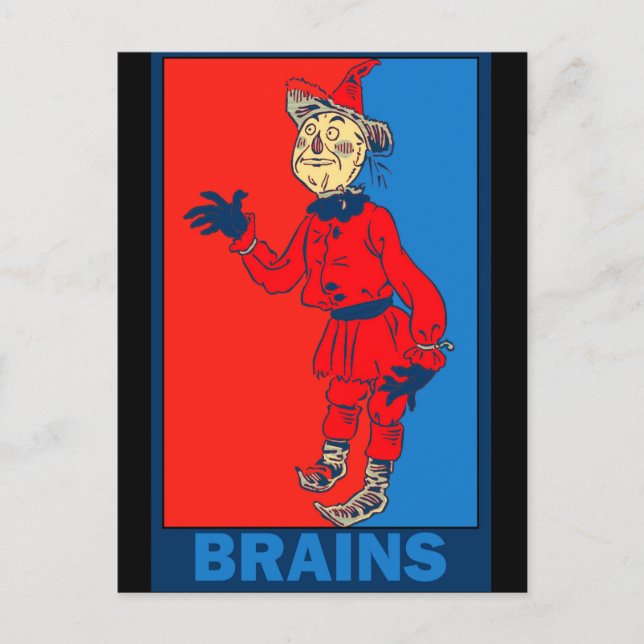 Carte Postale Magicien d'Oz de Denslow : Cerveaux (Devant)
