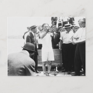 Carte Postale Magicien Harry Houdini Overboard Box Escape 1912