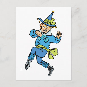 Carte Postale Magicien vintage de Oz, joli garçon dansant Munchk