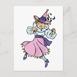 Carte Postale Magicien vintage d'Oz, jolie fille munchkin dansan