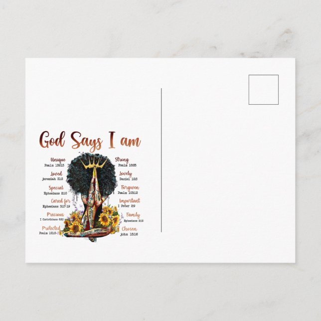 Carte Postale Magie de femme noire Anniversaire Sœur Mélanine Fe (Dos)