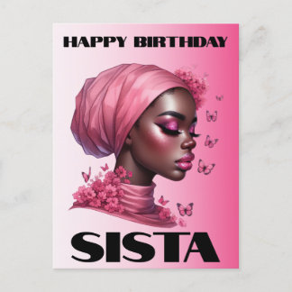 Carte Postale Magie de fille noire Anniversaire Sœur Femme Mélan