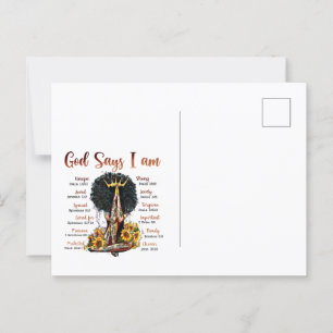 Carte Postale Magie de fille noire Anniversaire Sœur Mélanine Fe