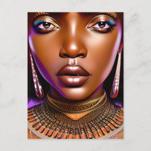 Carte Postale Magie de fille noire Anniversaire Sœur Mélanine Fe