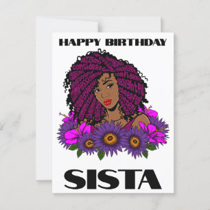 Carte Postale Magie de fille noire Anniversaire Sœur Mélanine Fe