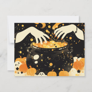 Carte Postale Magie du brassage de sorcières dans le Cauldron d'