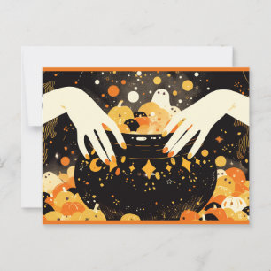 Carte Postale Magie du brassage de sorcières dans le Cauldron d'