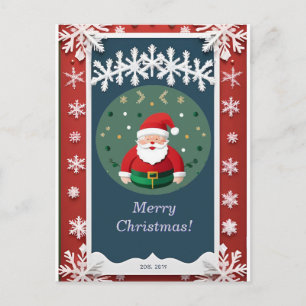 Carte Postale Magie festive de Noël Rouge ✨ Joie hivernale du Pè