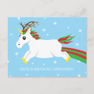 Carte postale magique de vacances de licorne de