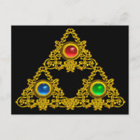 MAGIQUE ELFIC TALISMAN /GOLD TRIANGLE AVEC GEMSTON