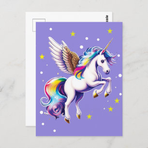 Carte postale Magique Rainbow Unicorn