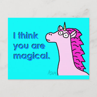 Carte postale magique Unicorn