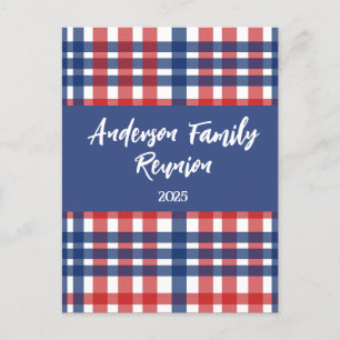 Carte Postale Magnet de réunion de famille rouge, blanc et bleu