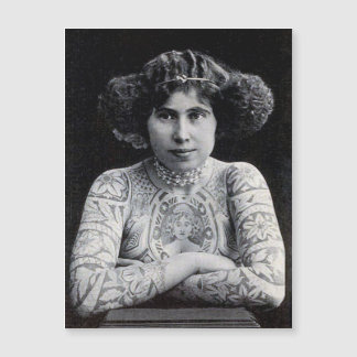 Carte postale magnétique photo Art Nouveau tatouag