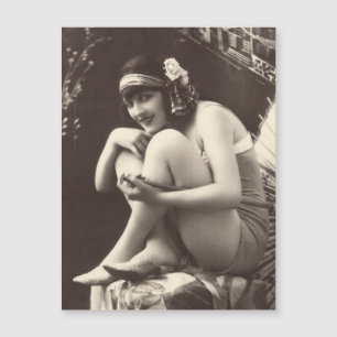 Carte postale magnétique vintage Flapper Girl 192