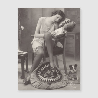 Carte postale magnétique vintage Flapper Girl 1920
