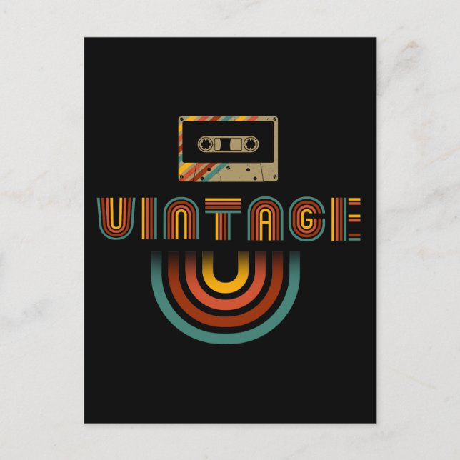 Carte Postale Magnétophone à cassette rétro vintage  (Devant)