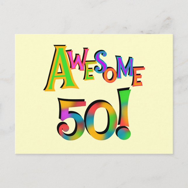 Carte Postale Magnifique 50 T-shirts et cadeaux d'anniversaire (Devant)