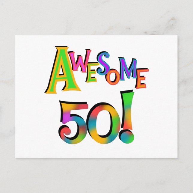 Carte Postale Magnifique 50 T-shirts et cadeaux d'anniversaire (Devant)