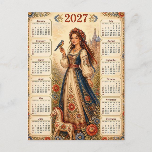 Carte Postale Magnifique calendrier 2027 (Devant)