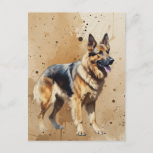Carte Postale Magnifique chien de berger allemand animal de comp