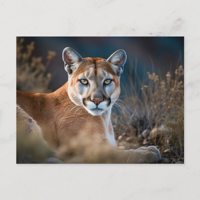 Carte Postale Magnifique Cougar Lion de Montagne Nature Sauvage  (Devant)
