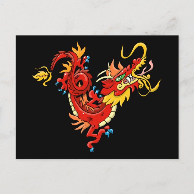 Carte Postale Magnifique Dragon Asiatique (Devant)