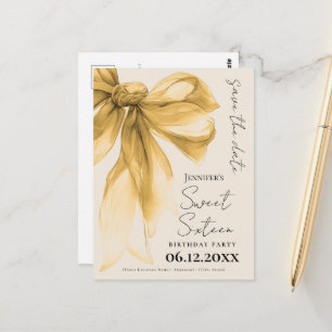 Carte Postale Magnifique faire part de 16 ans à sauver Bow Coque