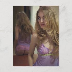 Carte Postale Magnifique ! Fille dans la nuit mignonne