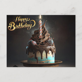 Carte Postale Magnifique Gâteau Cadeaux De Joyeux Anniversaire A