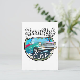 Carte Postale Magnifique logo rétro Cuba.