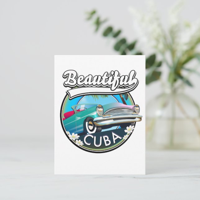 Carte Postale Magnifique logo rétro Cuba. (Debout devant)