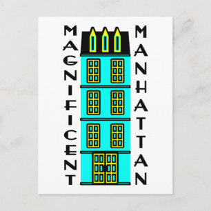 Carte Postale Magnifique Manhattan Avec Luxueuse Maison De Ville