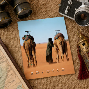 Carte Postale Magnifique Maroc Désert Sahara Camel équitation Vo