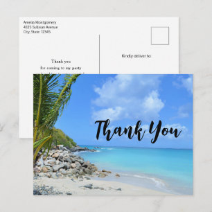 Carte Postale Magnifique Plage Tropicale de Turquoise Merci
