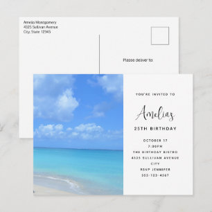 Carte Postale Magnifique plage tropicale turquoise d'anniversair
