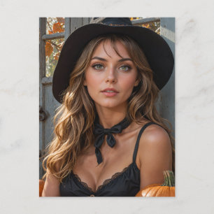 Carte Postale Magnifique Sorcière Halloween