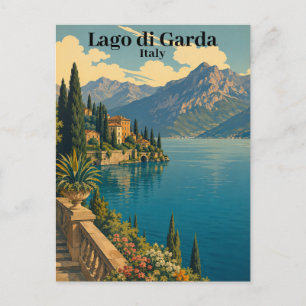 Carte Postale Magnifique Vintage Lago di Garda Italie Lac Italie
