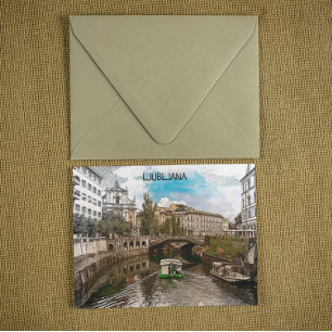 Carte Postale Magnifique Vintage Ljubljana Slovénie Vue panorami