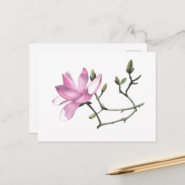 Carte Postale Magnolia (Devant/Arrière en situation)
